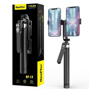 linshun Neepho NP-L9 Live stream Tripod Tripods Stand for Cellphone Heavy Duty With Bluetooth Remote dual clip