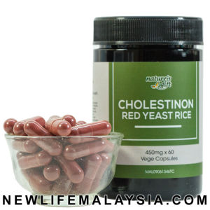 Cholestinon - Red Yeast Rice Supplement Lower Cholesterol & Promote Heart Health 450mg 60 Vegecaps NewLife