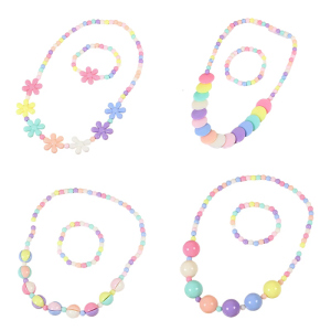 Candy Color Jewelry Set Children Fashion Jewelry Girls Party Accessories Plastic Texture for Parties and Birthdays
