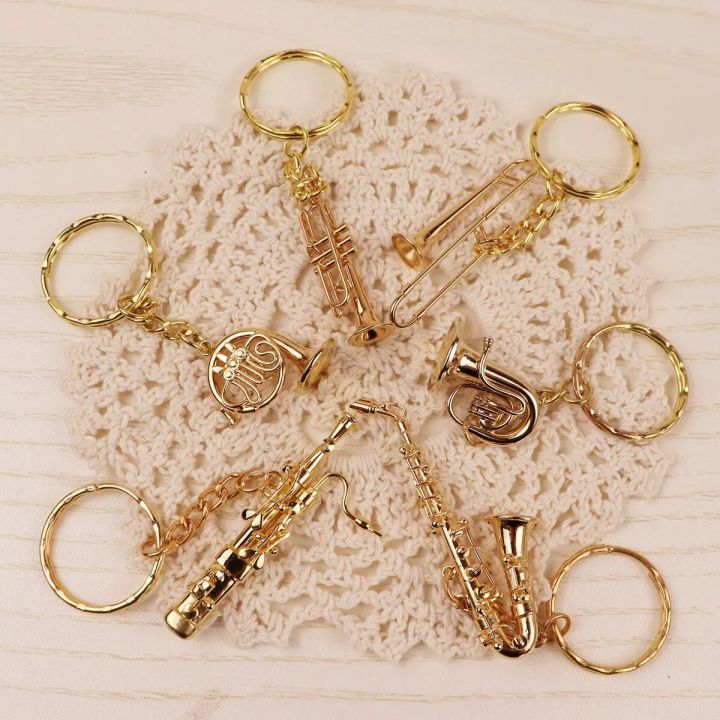 【Limited Quantity】 Saxophone Shape French Horn Keyring Trumpet Keychain ...