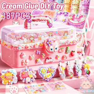 Vixplorn 387Pcs Guka Set Cream Glue Diy Kit Non Toxic Kids Handmade Craft Sticker Keychain Creative Supplies Gift