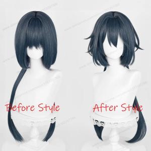 SHUNAICHI Yunli วิกผมคอสเพลย์วิกผมปลอม honkai Star Rail HSR Yun Li ยาว78ซม. วิกผมอะนิเมะสีเทาสีน้ำเงินสำหรับผู้หญิงทนความร้อน
