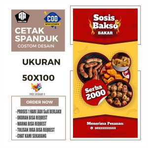 Cetak Spanduk Banner SOSIS & BAKSO BAKAR Costom Desain