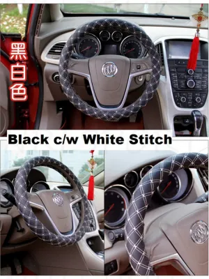 High Quality Leather Auto Car Steering Wheel Cover Soft Anti-slip Universal 38cm