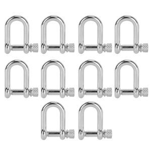 JESJELIU 10 Pcs/Set Round Head U Shape Shackle Mini Zinc Alloy D Shackle Durable Bow Shackle Paracord Bracelet
