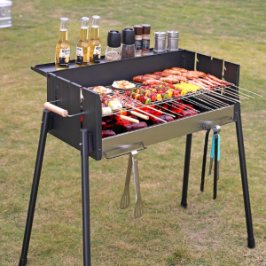 Outdoor BBQ Grill Charcoal Stove BBQ Griller Cooking Oven Thermometer Portable Barbecue Grills