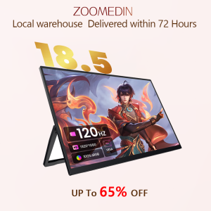 ZOOMEDIN 18/18.5" 4K/2K/1080P Touchscreen/Classic Model Portable Monitor  with 60Hz/120Hz/144Hz High Refresh Rate HDR IPS USB-C Connectivity and Adjustable Stand - New Local Warehouse 72 Hours Delivery