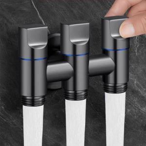 YANGS Tiết kiệm không gian Van chuyển nước Ba đầu ra Tiết kiệm nước Thép không gỉ Van góc ba chiều Đa chức năng Chống ăn mòn Vòi nước máy giặt Phụ kiện nhà vệ sinh