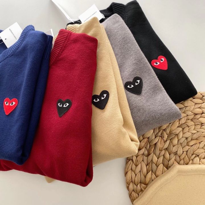 Khaki Commes Des Garcon Play Cardigan COMME DES GARCONS Play Black