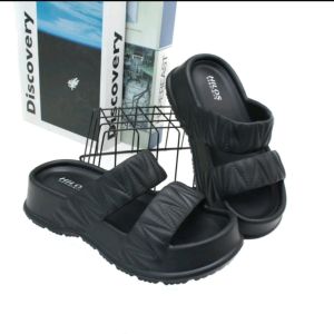 HILOS SANDAL SELOP WEDGES KARET WANITA BAN DUA TERBARU