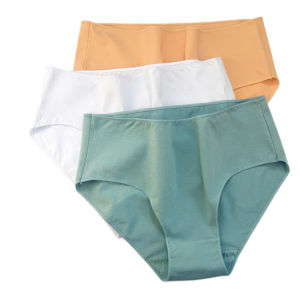 Trait 3/5Pcs/Set Women Panties Pure Cotton Middle Waist Briefs Solid Color Intimate Pantys Underpants for Female