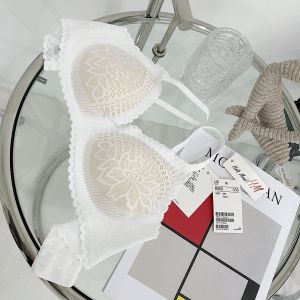 Japans original lace latex bra one-piece seamless gathering take deduction bra without rims underwear women