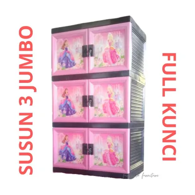 Lemari Plastik JUMBO KARAKTER PRINCESS THOMAS FULL Kunci [BSTAR]
