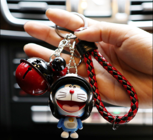 Cute Cartoon Keychain Doraemon Helmet Key Pendant Machine Cat Keychain Creative Gift Female