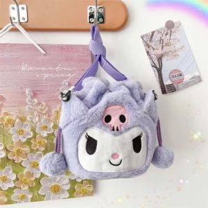 Sanrio Cute Plush Handbag Kawaii Bag With Straps For Girl Kuromi My Melody Cinnamoroll Backpack Handbags Drawstring Bag For Girls