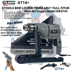 SPESIAL BOR LISTRIK 10MM GTOOLS EROPA GT14+ MESIN BOR BOLAK BALIK TERBAIK WATT RENDAH