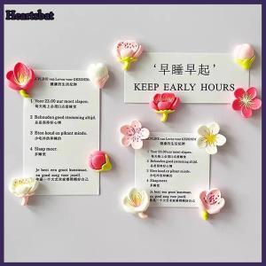 [Heartsbat] แม่เหล็กติดตู้เย็นรูปการ์ตูนไวท์บอร์ดสุดสร้างสรรค์12ชิ้นแม่เหล็กติดตู้เย็นแม่เหล็กติดตู้เย็นทำจากเรซินดอกไม้สีชมพู