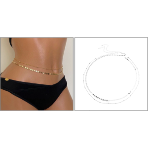 Minimalist Belly Belt Waist Chain with Imitation Pearls Charm Silver/Gold Body Accessory for Fashionable Women