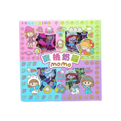 BOX 100PCS STIKER HUNTRIX MOMO LABUBUU KUROMIH DLL UNIK LUCU