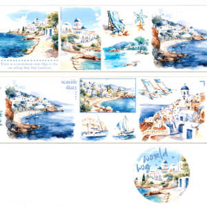 Scenery Themed Decorative Tape Scrapbooking Tape Aesthetic Masking Tape for Scrapbooking Journal Photo Album Wrapping