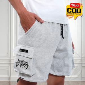 Cargo Laki Laki Pinggang Karet / Celana pendek Cargo Terbaik Pinggang Elastis / Celana Pendek Cargo Pria