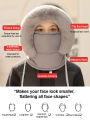 Winter Face Mask Neck Warmer Hat With Fleece Lining Warm Ear-protecting Ski Hat. 