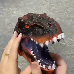 Dinosaur Hand Puppet Gloves Rubber Toy T Rex Animal World Model Role Play Kids Educational Gift