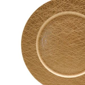 Charger Plates 4pc Set Scribbles Bronze 13inch Decorative Plate Perfect for Special Dinner Celebrations at Home