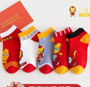 GF 5pair set Kids Socks Baby Socks Marvel Cartoon Boy Socks Stockings Cotton Socks One Size