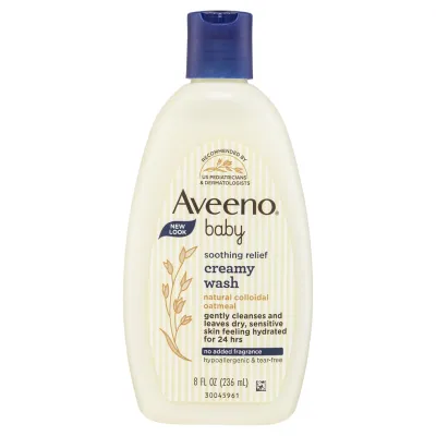 Aveeno Baby Bath Wash & Shampoo 236mL - 532mL. Calming Comfort Creamy Wash or Dermexa Options