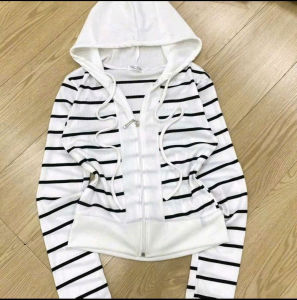 Áo khoác nữ form lửng chất gân tăm mát mịn/Phối nẹp khoá thời trang xinh xắn/ 2 túi trong