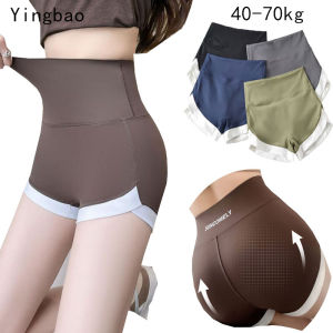 Yingbao 40-70kg Fitness Yoga Shorts Running Cycling Sport Short Pants Women High Waist Seamless Leggings Stretchy Gym Tights Tummy Control Workout Quick Dry Breathable Plus Size Home Wear