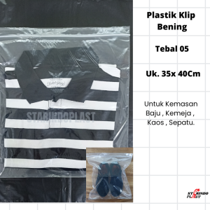 Plastik klip baju pond ukuran 30x40 ( isi 20pcs) Bening Polos