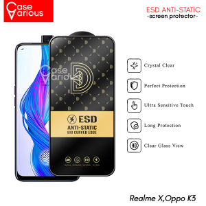 Promo Paket 3in1 Tempered Glass Realme X/K3 Anti Gores Anti Static + Tempered Glass Kamera dan Skin