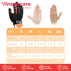 Vinsencare USB Finger Rehabilitation Robot Gloves Hand Training Equipment Finger Function Recovery for Hemiplegia Stroke Elderly Motorized Intelligent Rehabilitation Gloves