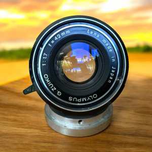OLYMPUS G.ZUIKO 42MM.F1.7 MODIFIED M39 MOUNT
