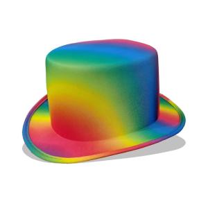 Bắt mắt màu cầu vồng mũ cao đạo cụ sân khấu fedoras Jazzy hat cho biểu diễn đường phố và lễ hội âm nhạc dressingup