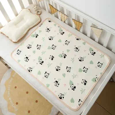 EZYLITTLES Baby Waterproof Urine Pad Washable Cotton Diaper Changing Mat Breathable Newborn Mattress Protector Quick Dry Reusable Baby Bed Pad Soft Absorbent Changing Sheet Anti Leak Sleeping Mat for Crib Stroller 50x70cm 70x100cm