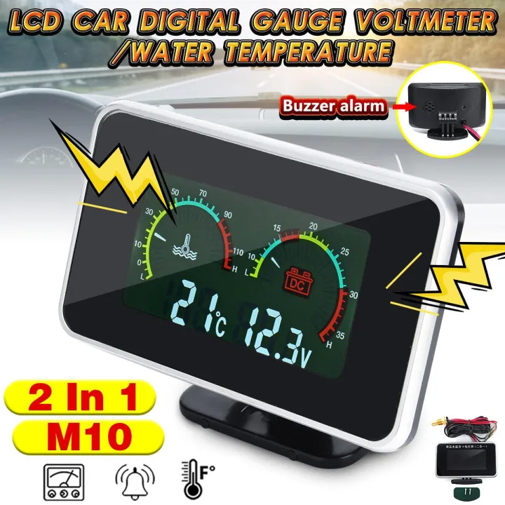 AUTOFun%202in1%20LCD%20Alat%20Pengukur%20Digital%20Tegangan%20Tekanan/Suhu%20Air%20Meter%20W/Alarm%20M10%2040-50%E2%84%83%20Water%20Temperatur%20Digital%20Voltmeter%20Motor%20Mobil%20-%20Image%203