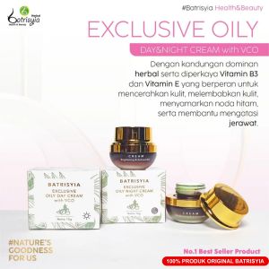 BATRISYIA EXCLUSIVE OILY DAY&NIGHT CREAM - Efektif dan sangat cocok untuk kulit berminyak dan berjerawat. Dengan formulasi bahan-bahan terbaik menjadikan kulitmu sehat bebas jerawat dan berminyak.