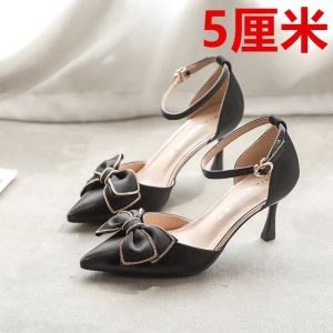Free Shipping WomenS High-Heeled Shoes New Autumn Collection Featuring A Bow Detail A Single-Strap Design A Slender Heel And A Casual Open-Toe Style