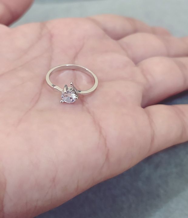 Cincin Cyrstal Cantik Jewelry 78 Titanium ( perak)
