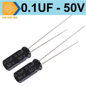 Tụ điện 01uf50v màu đen chân cắm xuyên lỗ( 10 con)