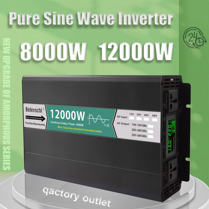 warrantyPure Sine Wave Inverter 12V 24V 48V DC To AC 110V 220V 8000W ...