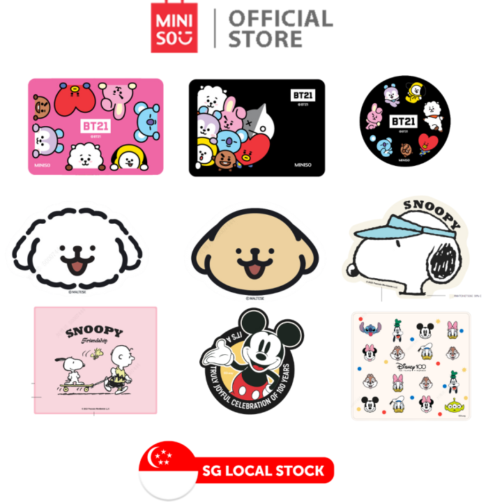 MINISO Mouse Pad Collection BT-21/Maltese/Snoopy Summer Travel