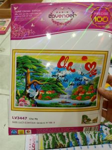 TRANH THÊU CHỮ THẬP CHA MẸ 3D CÓ NHIỀU MẪU MÃ ĐẸP