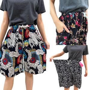 WOMEN CASUAL FLOWER SHORT PANT BIG SIZE/SELUAR PENDEK/SELUAR SIZE BESAR COTTON READY STOCK
