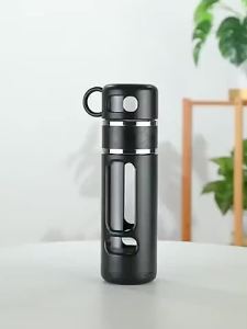 520ml Tea Water Separation Glass Large-Capacity Double-Layer Heat Portable Filter Creative Shock-Resistant茶水分离玻璃大容量双层隔热便携式过滤器创意防震