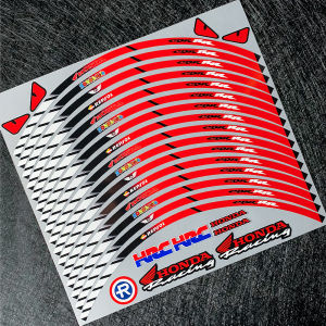 16PCS 17 Inch Motorcycle Reflective Rim Decal Wheel Hub Sticker for Honda CB150R CBR500R CBR650R CBR 1000RR CB500X VFR 800F CB400X Wave 110i 125i CB Trigger