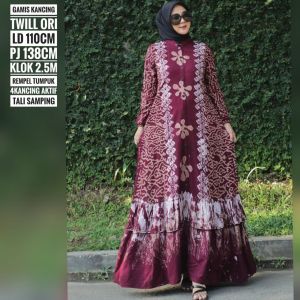 Ariefa Batik - Terbaru Gamis twill rayon pelangi gamis twill tidye gamis twil rayon super abstrak - Home Dress Homey